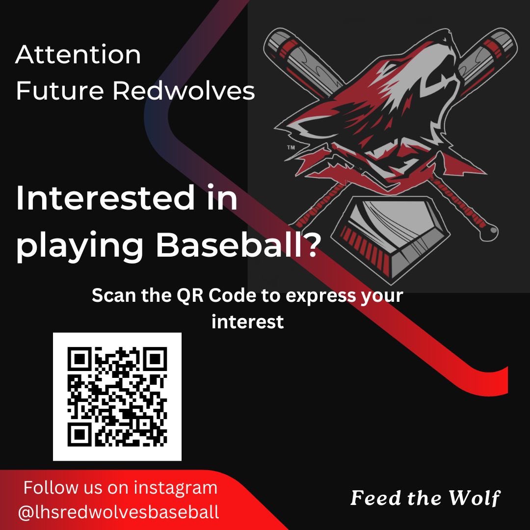 Loveland Redwolves Baseball (@redwolvesbsb) on Twitter photo If you missed Athletics night and will attend Loveland this fall please use the QR code to let us know if you have interest in playing baseball. We look forward to contacting with you. #feedthewolf <a href="/lhstweets/">Loveland HS</a> <a href="/TSDAthleticsR2J/">Thompson School District Athletics</a> If you missed Athletics night and will attend Loveland this fall please use the QR code to let us know if you have interest in playing baseball. We look forward to contacting with you. #feedthewolf <a href="/lhstweets/">Loveland HS</a> <a href="/TSDAthleticsR2J/">Thompson School District Athletics</a>