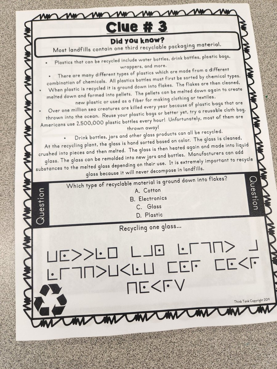 MsSNicholson1's tweet photo. Today students put their minds to the test on Earth Day! They learned lots of facts and also decoded some cryptic cyphers! #escaperoom #codecracking #EarthDayPuzzles
@lincoln_dsbn https://t.co/FNridAx7x7