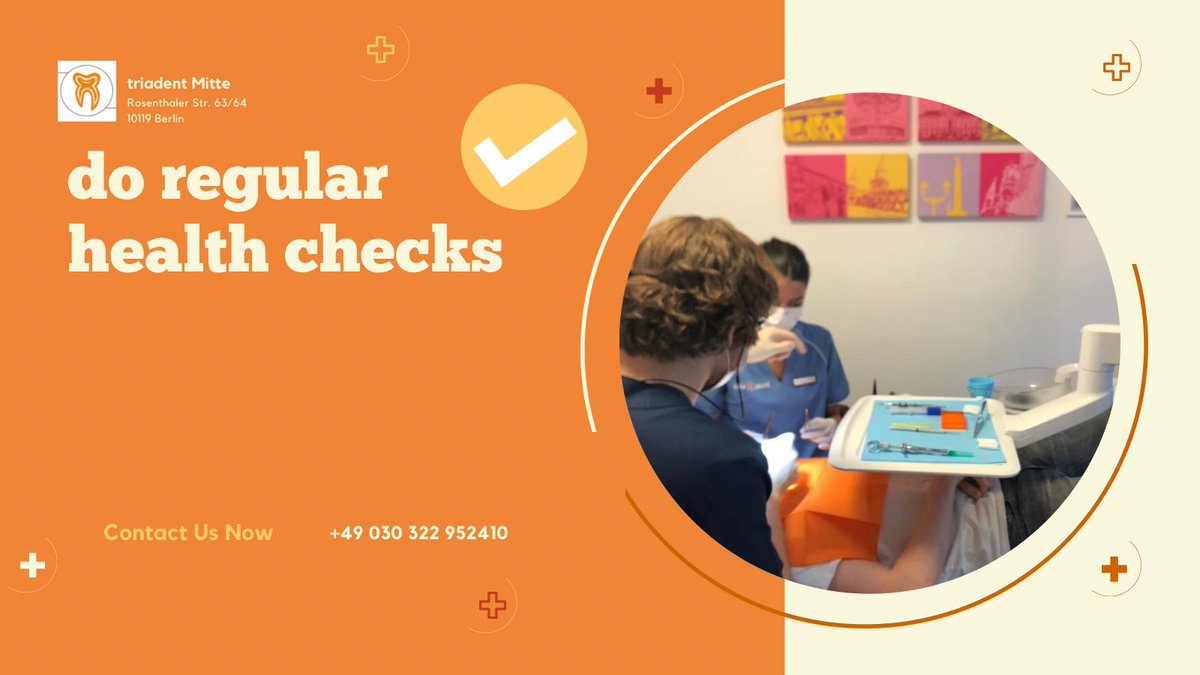 TriadentMitte's tweet photo. We recommend a check up twice a year to maintain your oral health #triadentmitte #dentalcare #zahnarzt #zahnarztpraxis #berlin #zahn #kontrolle #zahnmedizinstudium #zfa #zahnmedizinstudent #medizin #EarthDay https://t.co/7cVFX6oj0E