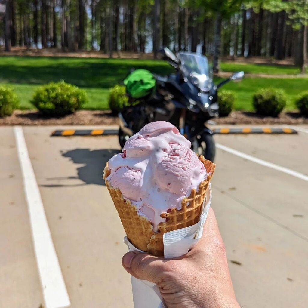 jcauseyfd's tweet photo. Some rehab riding this afternoon, taking advantage of a warm, sunny day. Reward was an ice cream run to Eno River Farm where I got some strawberry ice cream. #motorcycle #suzuki #suzukigsxs1000gt #gsxs #gsxs1000gt #icecreamrun https://t.co/8ZV8lUZrGw https://t.co/JUW4k9Xwi2