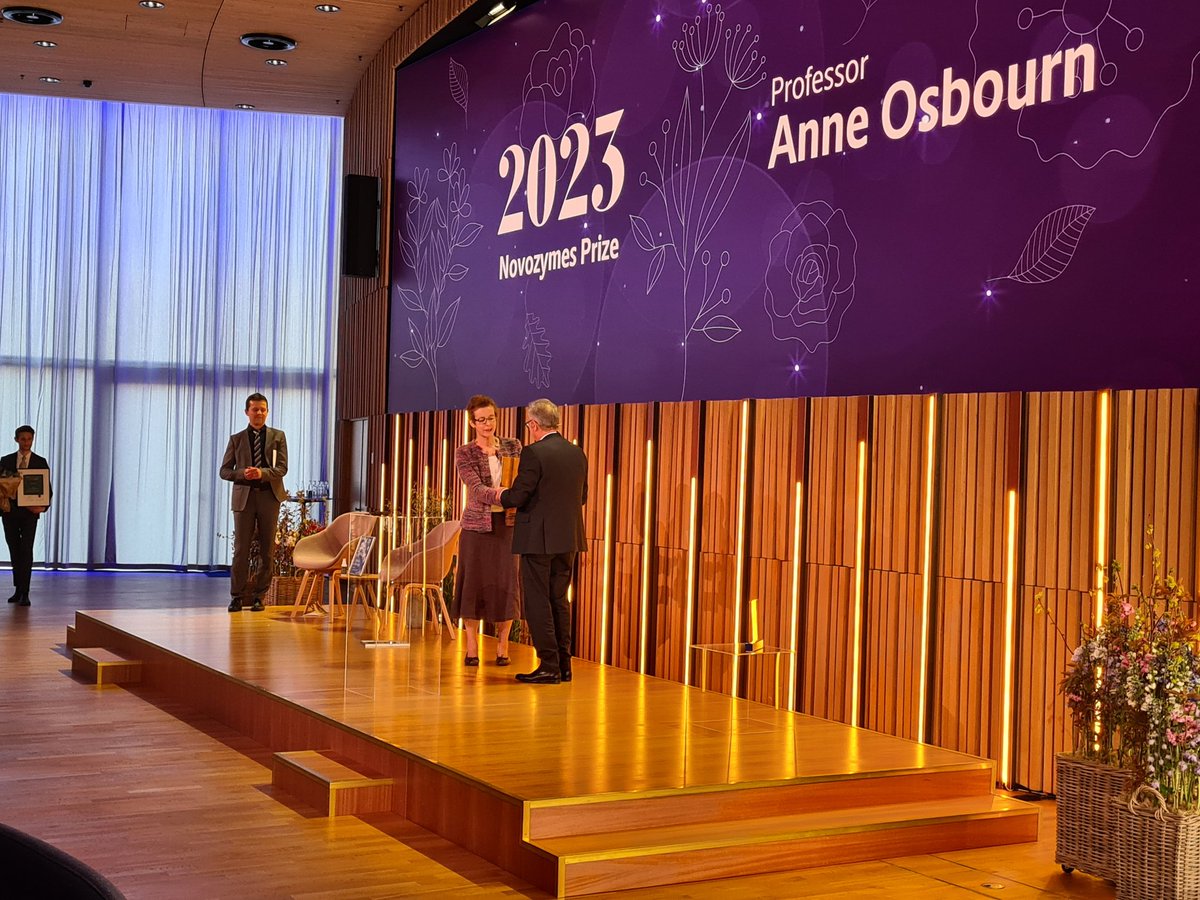 Today I had the privilege to watch <a href="/AnneOsbourn1/">Anne Osbourn</a> receive her <a href="/Novozymes/">Novozymes</a> prize in Copenhagen 🏆✨️

Anne is of course an amazing mentor and a role model, but she is genuinely one of the most creative, hardworking, and incredibly humble person I've ever had the pleasure knowing.