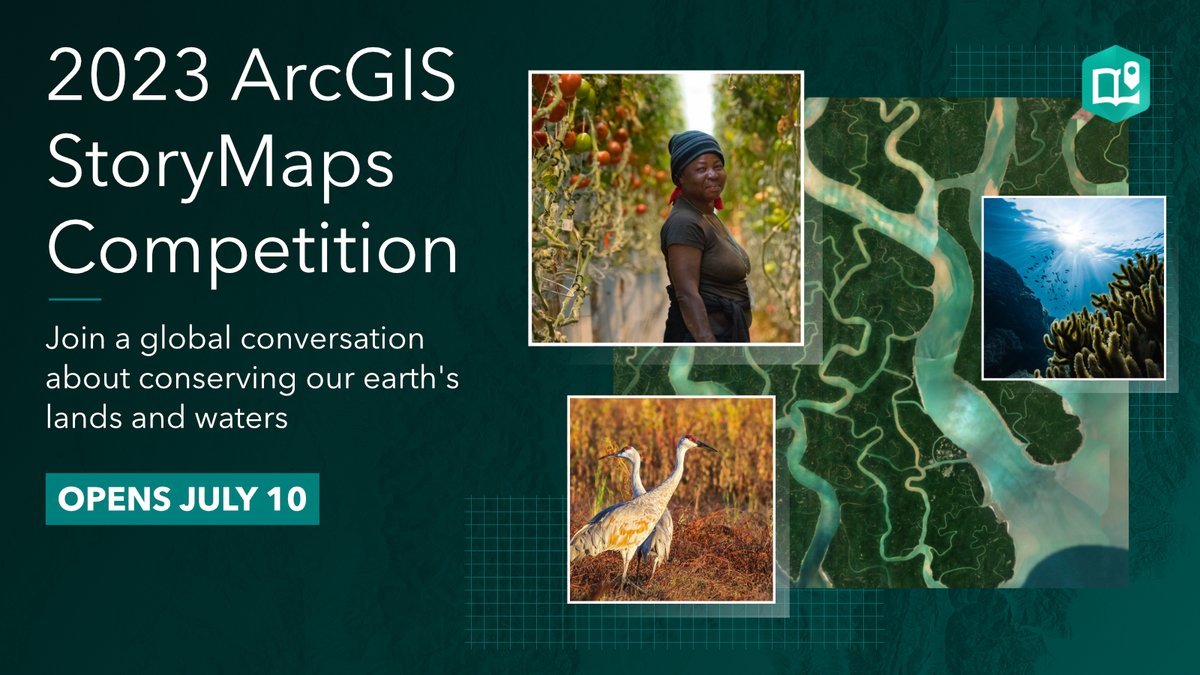 Calling all storytellers! The 2023 ArcGIS StoryMaps Competition is here.

Share YOUR story about restoring and conserving our planet's lands and waters 🌍

More on the competition: esri.social/8jTp50NOeuC

 #ArcGISStoryMaps #EarthWeek