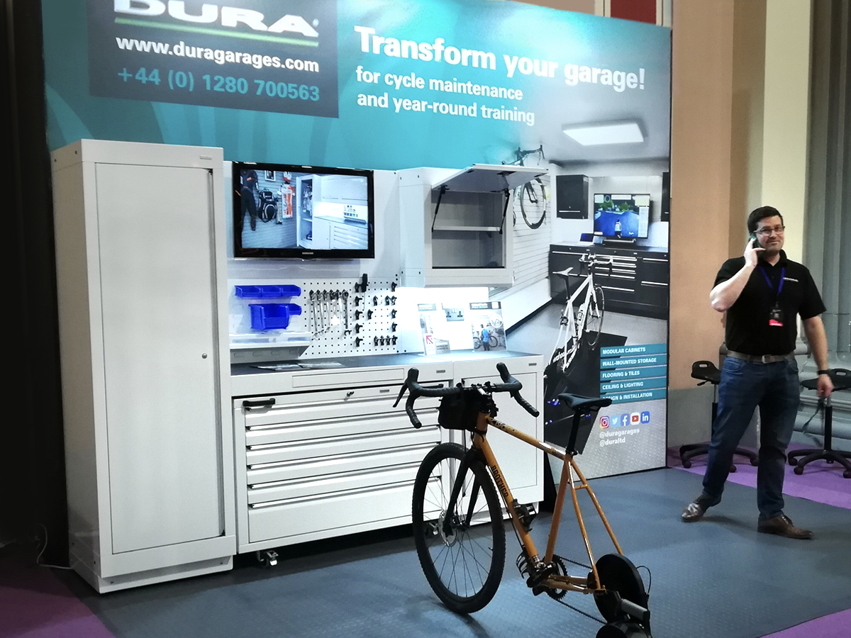 dura_garages's tweet photo. SHOWTIME! 🥳🚴🏻‍♂️ A fab first day at #cycleshow Ally Pally!! Thanks to all for such great feedback to our garage #paincave make-overs! Looking forward to seeing more of you tomorrow! Stand G30, Great Hall!
.
https://t.co/4897byeXfv
#duragarages #bikestorage #cabinets #cycling #bikes https://t.co/hW0WxDj9qC
