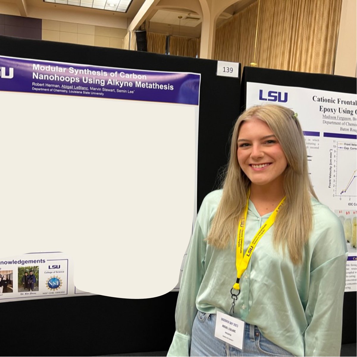Our talented undergrad researchers Sarah @SarahNa14677138 and Abigail presented their research at LSU Discover Day 2023! @LSUDiscover