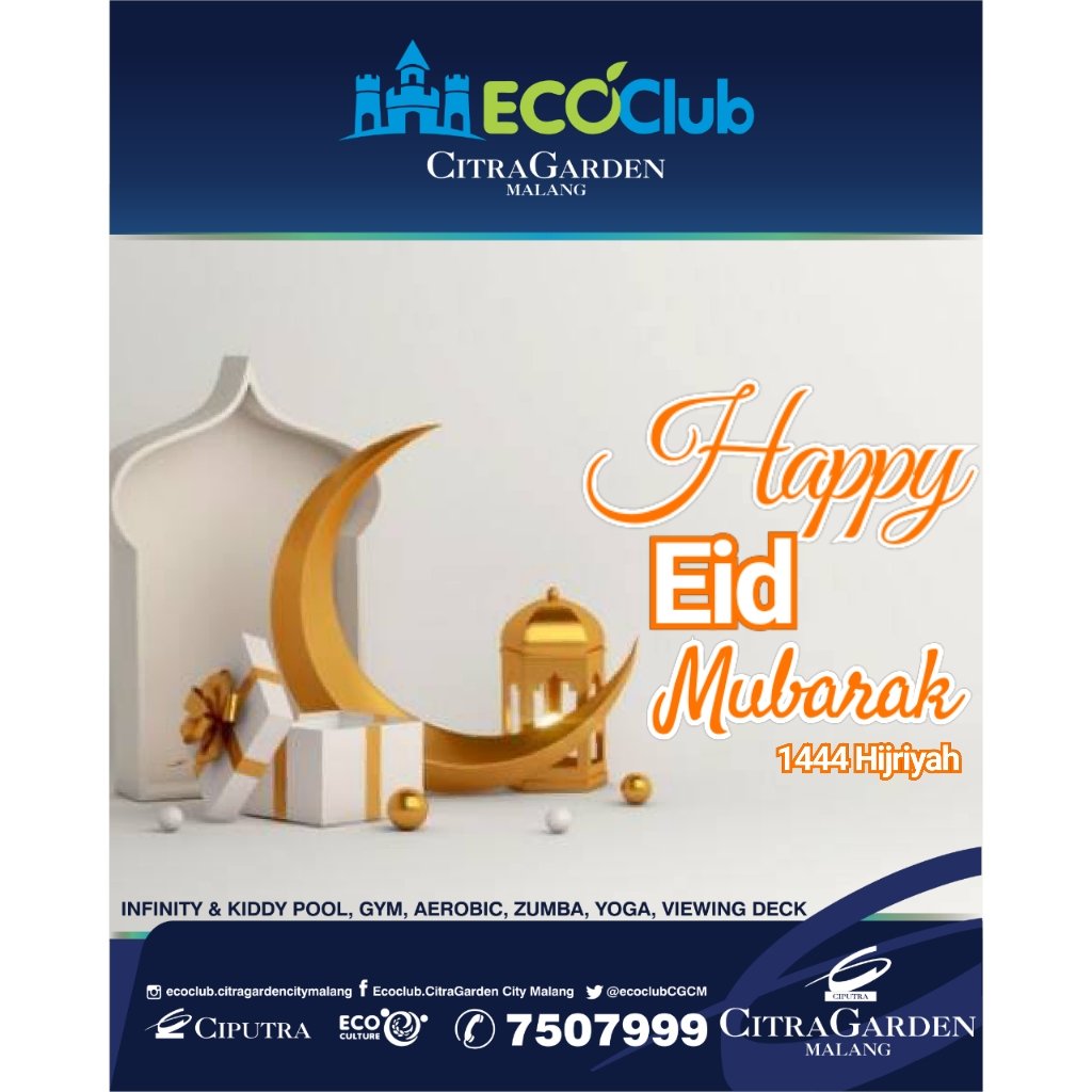 ecoclubCGCM's tweet photo. Kita sudah melewati bulan Ramadan dengan penuh kesabaran dan keikhlasan. Semoga amal ibadah kita diterima Allah dan menjadi bekal di hari akhir. Selamat Idul Fitri
.
#eidmubarak #happyeidfitri #lebaran #selamatharirayaidulfitri #idulfitri2023 #ciputra #ecoclubcitragardenmalang https://t.co/KMVmQTeDWA