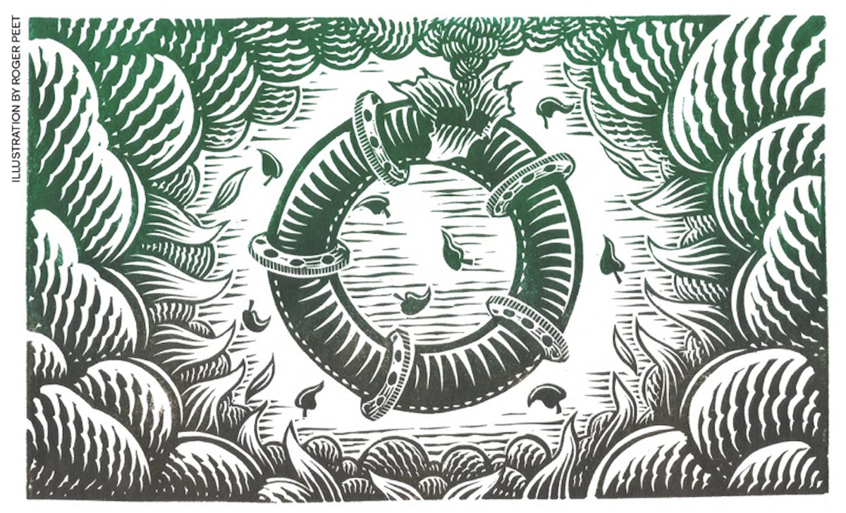 lindsayballant's tweet image. In honor of #HowToBlowUpAPipeline now in theaters, here&apos;s the illustration I commissioned for a book review in @newrepublic of the original book because I&apos;m still very proud of it. @TooSphexy is the illustrator. Yes, that&apos;s handmade and hand printed. newrepublic.com/article/162247…