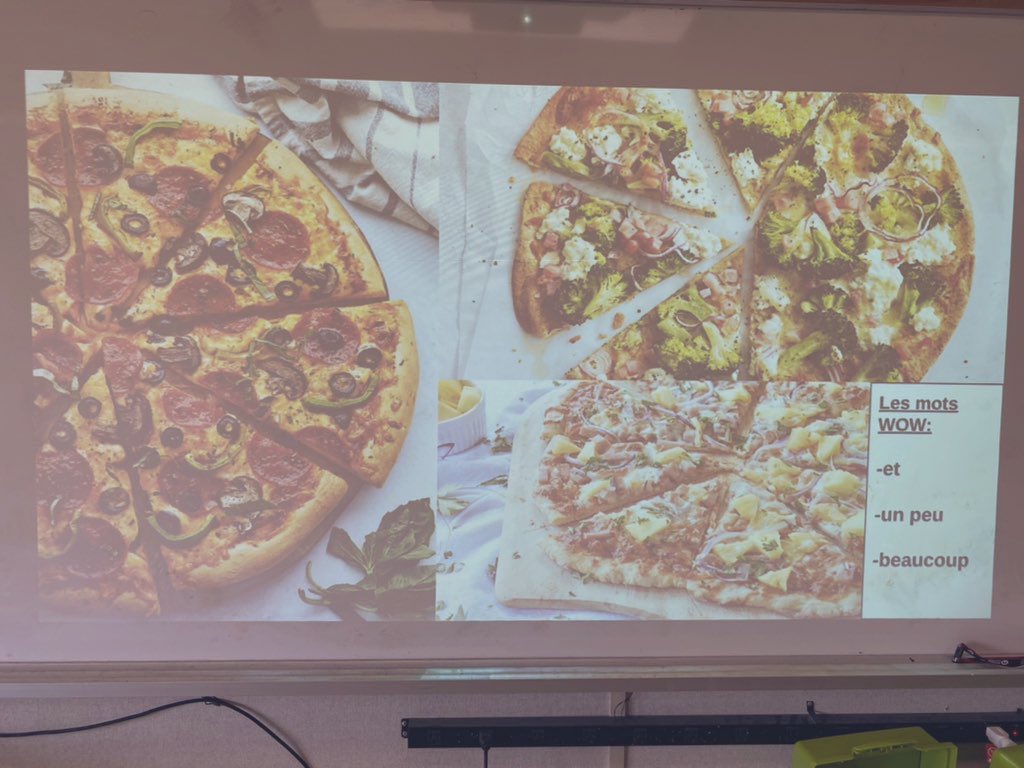 MmeCarsonN's tweet photo. For fun Friday today, we ordered pizza from each other in French and we enjoyed a refreshing glass of lemonade with it! @HolyTrinityOCSB @ocsbBonjour https://t.co/3RqUJscHgR