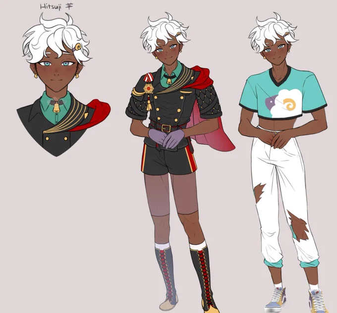 Progress of my #ObeyMe MC!I do plan of making every outfit for him as they come out ingame (not sure if i would make them for every already existing, but probably)Also this will be one of the samples for a Character Sheet service #ObeyMeNightbringer #obeymemc 