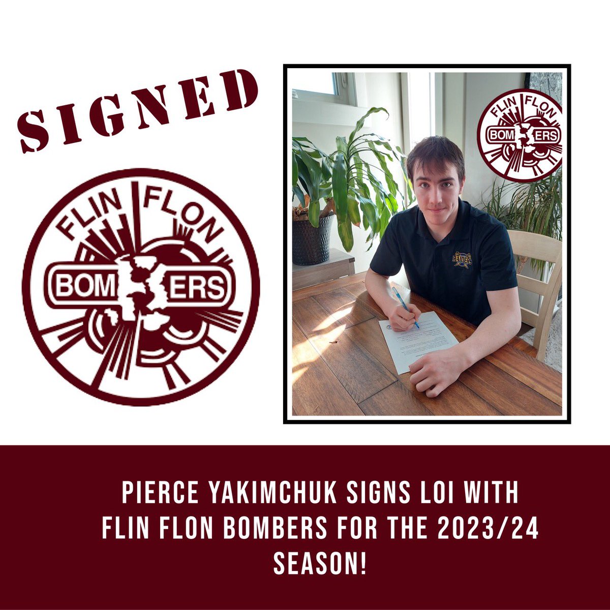 RaidersAAA's tweet photo. Congratulations to @RaidersAAA own #5 Pierce Yakimchuk for his commitment to play for the @FFBombers of the @theSJHL OORAH Pierce!! #JRA #FeederSystem https://t.co/8PxgNVV3NP
