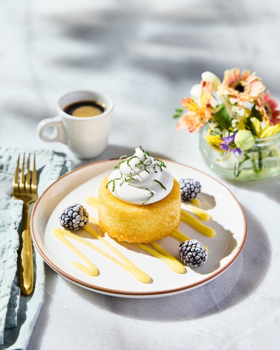 When life gives you lemons, throw them back & go to Carrabba's 🍋 Surrender to your cravings and try our new Olive Oil Cake featuring lemon curd, whipped cream, blackberries, and a mint chiffonade. #Carrabbas #Lemon #OliveOilCake #OliveOil #Dessert