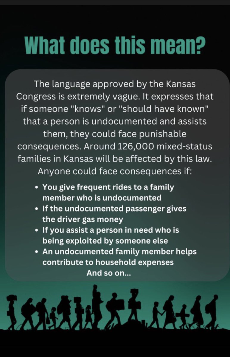theisidromarino's tweet photo. URGENT CALL TO ACTION: 
Please contact your state legislators and the governor @GovLauraKelly to veto HB 2350. Let’s show support for immigrants and their community by vetoing HB 2350. #immigration #ksleg https://t.co/vay7t117SE