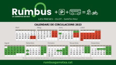 ajsantapau's tweet photo. 🚏 Demà comença a operar #Rumbus; una alternativa econòmica i sostenible per desplaçar-se en bus entre #Santapau Olot i Les Preses.
Aquí podeu consultar els horaris i calendaris de circulació 👉🏼 https://t.co/YpIrzdZSmI
@CCGarrotxa @Teisa1920 #femOlot https://t.co/JhK5BdHhlt
