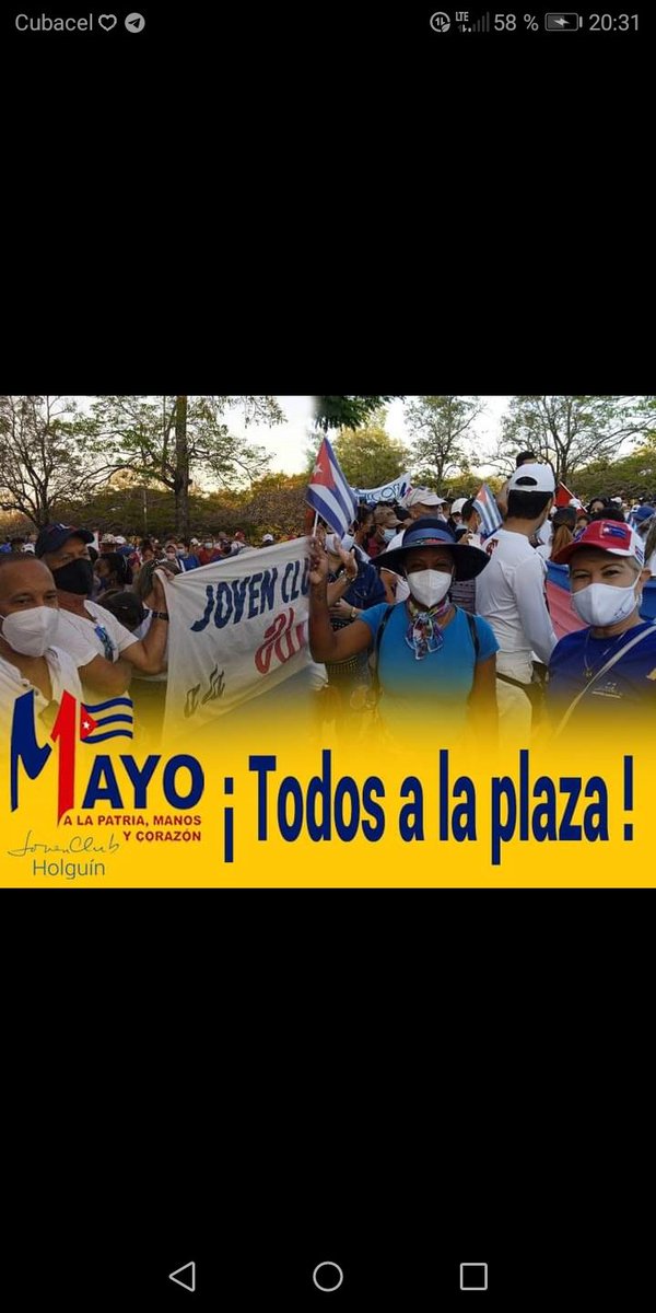 BasterBarbara's tweet photo. Los trabajadores del sector de las Comunicaciones, Informática y la Electrónica en #Holguín reafirmamos nuestro compromiso con la Patria para marchar todos unidos a la plaza este #1roDeMayo. https://t.co/mQH4kGOCiT