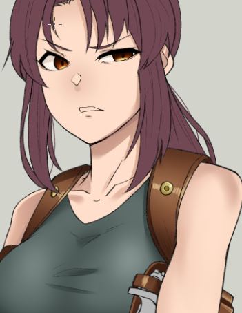 レヴィ(ブラック・ラグーン) 「おはようございます!!朝からお絵描き出来てえらい!!!!!!!!!!!!!!!!」|ねんじゅうのイラスト