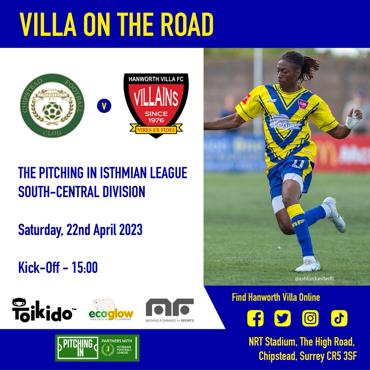 HanworthVillaFC's tweet photo. Even though we've qualified for the playoffs there's still the fourth place spot to fight for. Hope to see you all down there. #ChipsteadFC #COYV #HANWORTHVILLAFC
https://t.co/FiS7gB4pea https://t.co/OKUzJxDCCV
