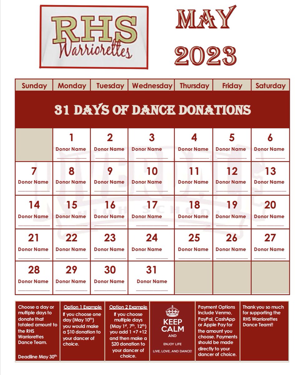 See any dancer to make a donation!! #warriorettes23