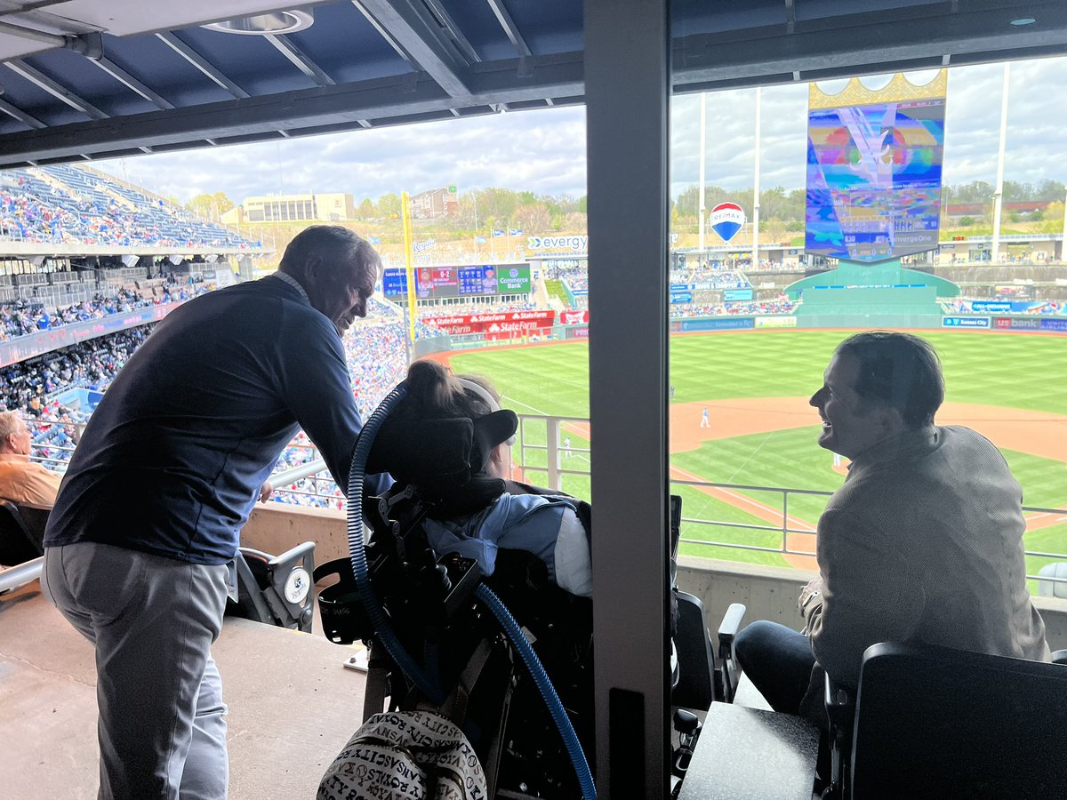 We don’t get to write the whole story in life. Even though it may not be what we had envisioned. I assure you it can still be awesome. Sit back and enjoy the ride. To my left George Brett and my right Mike Sweeney. My childhood hero’s turned into my friends. #ALS #FightLikeAGirl