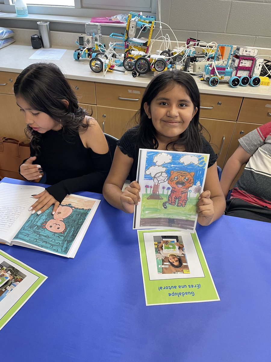 dahoffert's tweet photo. So impressed. Thank you @LeesburgBlazers for sharing your Dual Language Immersion writing projects! Incredible! #wcsmission https://t.co/IH9Sx8abUF