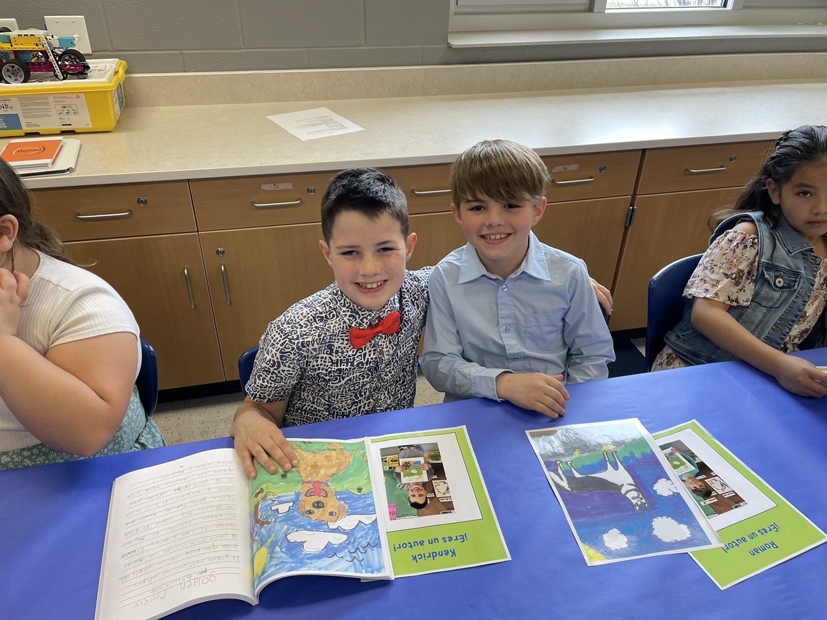 dahoffert's tweet photo. So impressed. Thank you @LeesburgBlazers for sharing your Dual Language Immersion writing projects! Incredible! #wcsmission https://t.co/IH9Sx8abUF