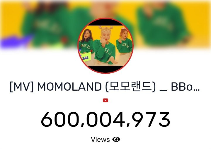 FansMomoland's tweet photo. [🥂] ‘BBoom BBoom’ M/V has surpassed 600 MILLION VIEWS on YouTube!

— Becoming the 3rd K-Pop Girlgroup to reach this milestone.

#MOMOLAND #모모랜드 @MMLD_Official https://t.co/jm66oYDJ7e