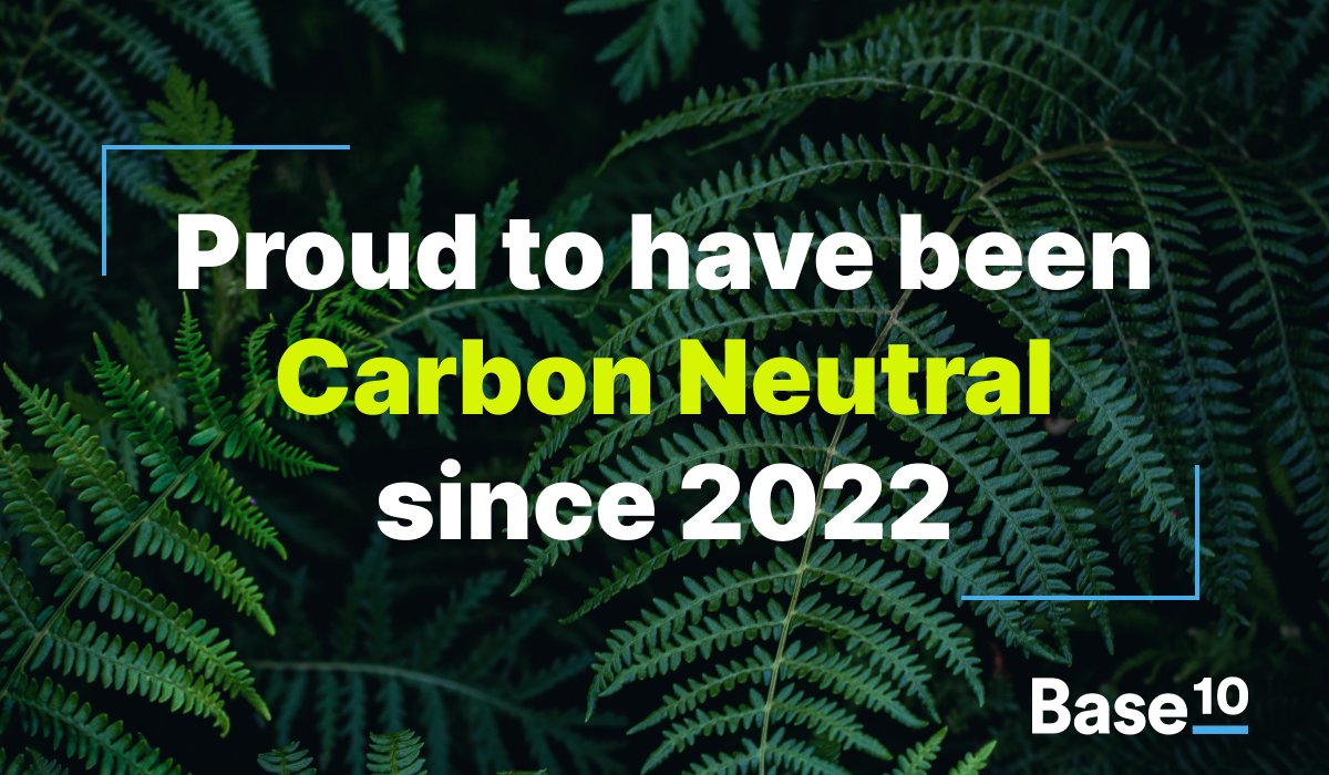 In celebration of Earth Day tomorrow, we are excited to share that Base10 has officially been certified 100% carbon neutral since 2022, thanks to the team at <a href="/EcoCart_io/">EcoCart 🌎</a>.