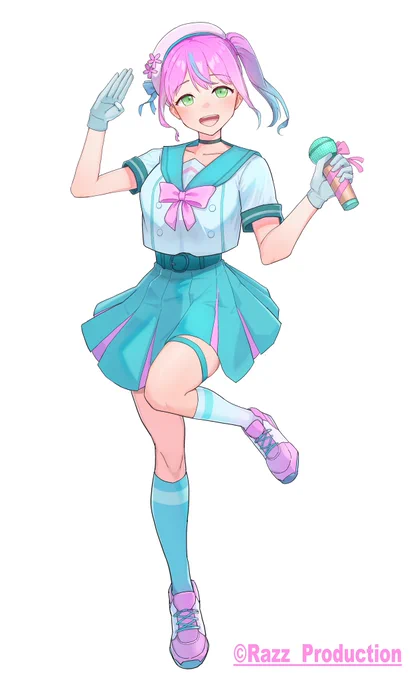 【お知らせ】Razzプロダクション所属、桜雫らいむさん( )の新衣装を担当させていただきました!セーラー風の夏衣装です。爽やかわいい!是非配信に遊びに来てください 