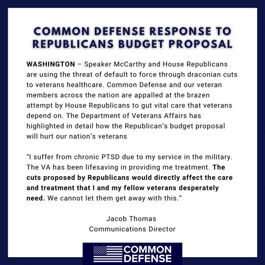 Republicans want to cut the lifesaving care that I and other veterans need. We cannot let them. #NoCutsToVeteransCare