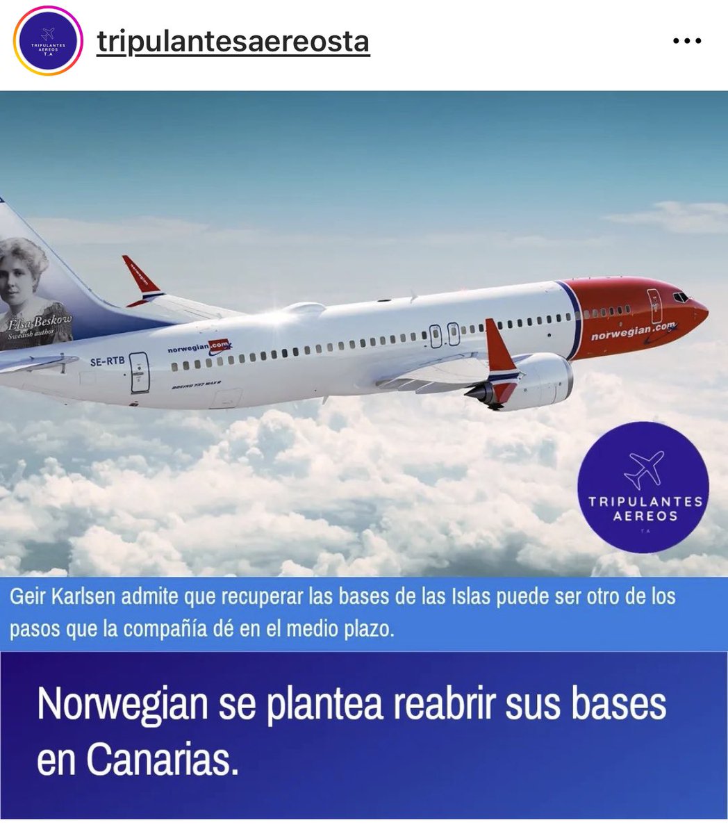 aerocrissi's tweet photo. Buenas noticias 🥰🥰 @Norwegian_ES https://t.co/nOXz9upp24