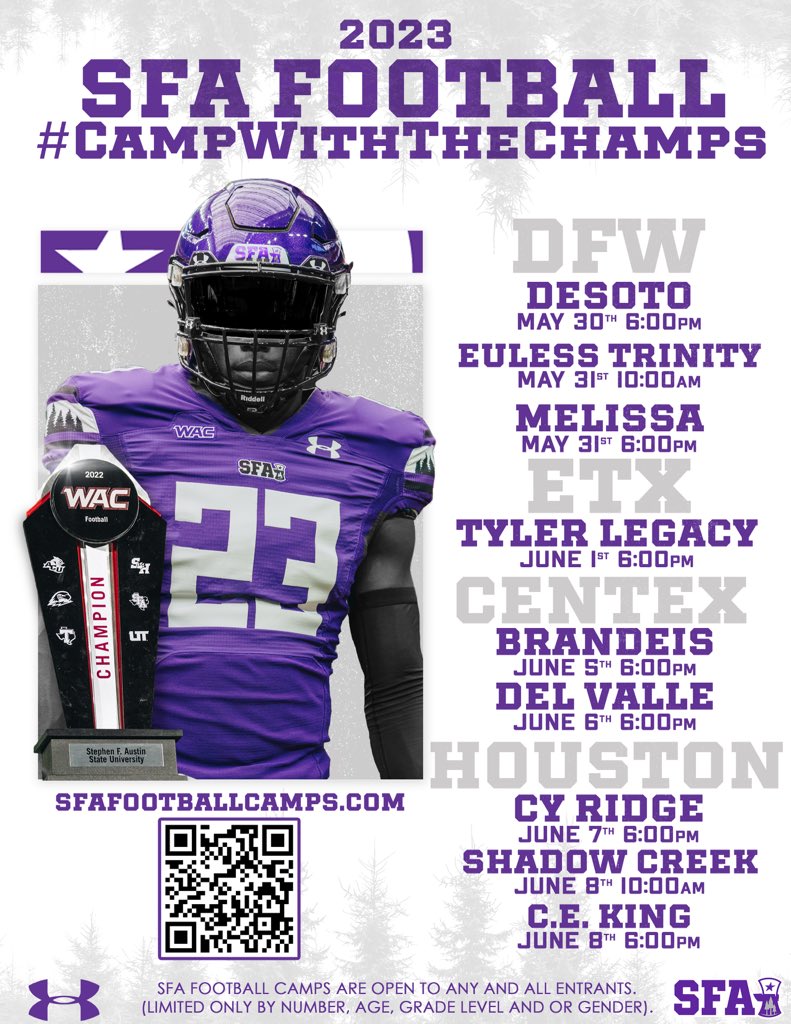 It's time to #CampWithTheChamps 😤🏕️

🔗 : bit.ly/SFACampWithThe…

#AxeEm x #RaiseTheAxe