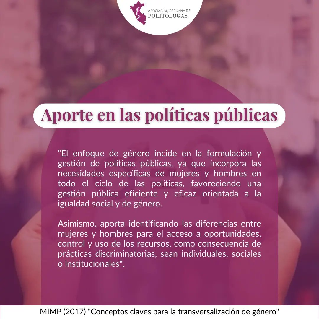 apepolitologas's tweet photo. #COMPARTIMOS | Desde la @apepolitologas destacamos la importancia del "Enfoque de género" en las políticas públicas. Asimismo, consideramos necesario que el análisis se encuentre vinculado con el avance que se tiene en la Agenda 2030 para el Desarrollo Sostenible. https://t.co/mYz25MN5ku
