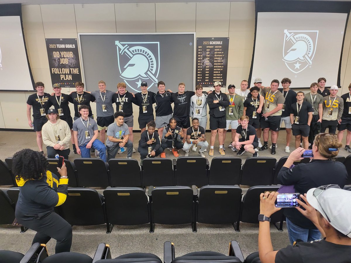 Larry Pickett Jr (@larrypickettjr1) on Twitter photo Introducing the 2023 Army Football commits! We've got next!!
Go Army, Beat Navy!
#larrypickettjr #GoArmy <a href="/BKKnightNation/">Black Knight Nation</a>
<a href="/goblackknights/">#GoBlackKnights</a> <a href="/CoachJeffMonken/">Jeff Monken</a> <a href="/TheBecaPerez/">Beca Perez</a> <a href="/CoachDDixon/">Daryl Dixon</a> <a href="/maj_peterson/">MAJ Zach Peterson</a> <a href="/CoachDannyV/">Danny Verpaele</a> <a href="/ArmyWP_Football/">Army Football</a> <a href="/ArmyFB_Recruit/">Army Football Recruiting</a> Introducing the 2023 Army Football commits! We've got next!!
Go Army, Beat Navy!
#larrypickettjr #GoArmy <a href="/BKKnightNation/">Black Knight Nation</a>
<a href="/goblackknights/">#GoBlackKnights</a> <a href="/CoachJeffMonken/">Jeff Monken</a> <a href="/TheBecaPerez/">Beca Perez</a> <a href="/CoachDDixon/">Daryl Dixon</a> <a href="/maj_peterson/">MAJ Zach Peterson</a> <a href="/CoachDannyV/">Danny Verpaele</a> <a href="/ArmyWP_Football/">Army Football</a> <a href="/ArmyFB_Recruit/">Army Football Recruiting</a>