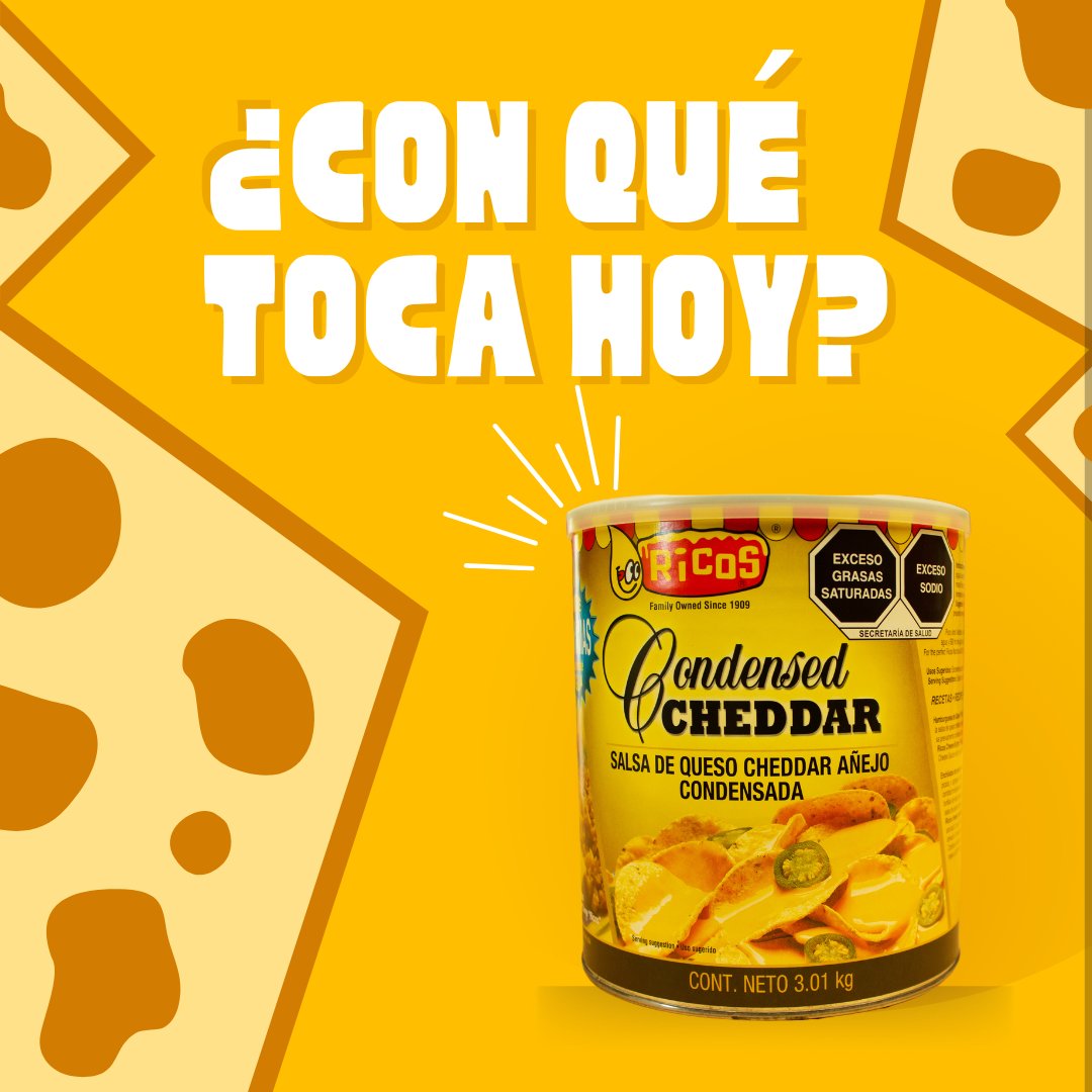Grupo_TTS's tweet photo. ¿Con qué toca hoy? 🎶🧀 el Queso Ricos es la opción perfecta para darle ese toque especial a tus comidas y snacks favoritos. ¡Atrévete a probarlo en nachos, papas, hot dogs, hamburguesas y más! Disponible en tu #samsclub más cercano. #QuesoRicos #SaborUnico #ComidaConSabor #Snack https://t.co/4OZtL7zoJF