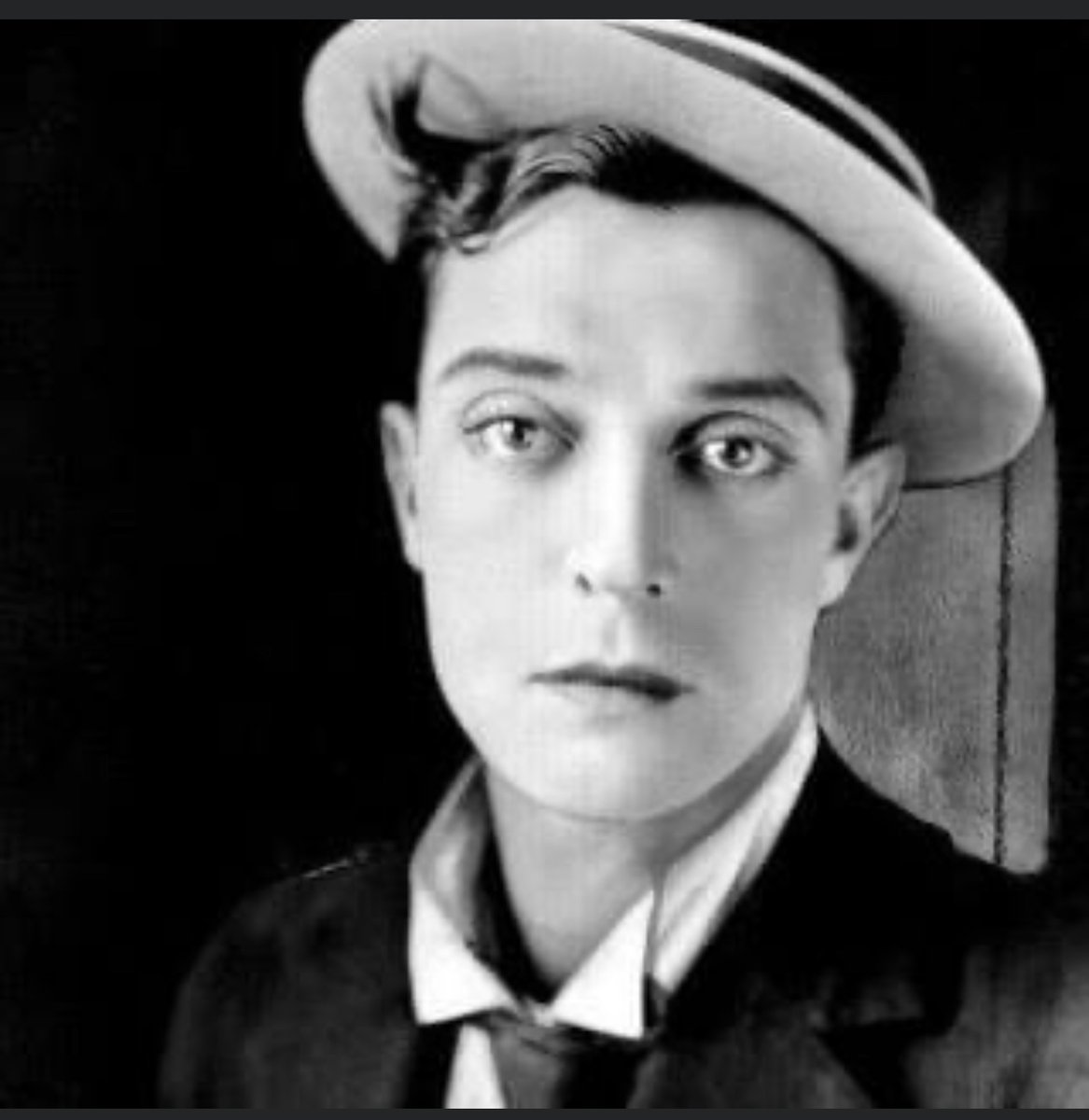 CrownedGuenon's tweet photo. @bunsenbernerbmd Buster was named after Buster Keaton, "the great stone face". He even looks good in a porkpie hat! https://t.co/dgtxRrDNJx