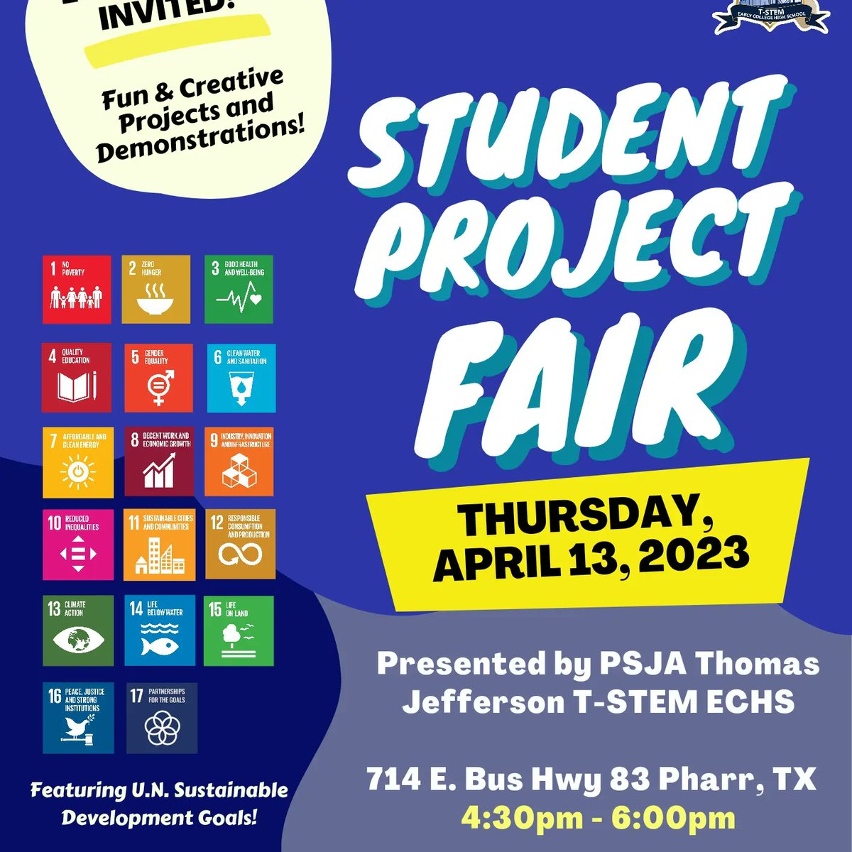 tstembpa's tweet photo. Our BPA President Caleb served as Master of Ceremonies at PSJA T-STEM's Student Project Fair on April 13, 2023! And our Vice-Pres Valerie served as a Student Ambassador! Great job officers 👍 #titanbpa #bpaallday @psja_tstem @PSJACTE https://t.co/Wi2QzDAp3Q