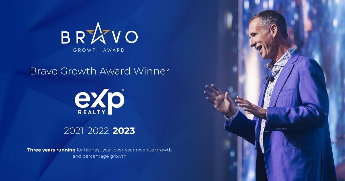 larssonrealtor's tweet photo. Wow! @eXpRealty wins the Bravo Growth Award for the third year running! This award recognizes the domestic-based direct selling company with the highest year-over-year revenue growth and percentage growth.
#eXpProud #exprealty #mrexp #realtor #realtorlife #RealEstate #realestateagents #winners
