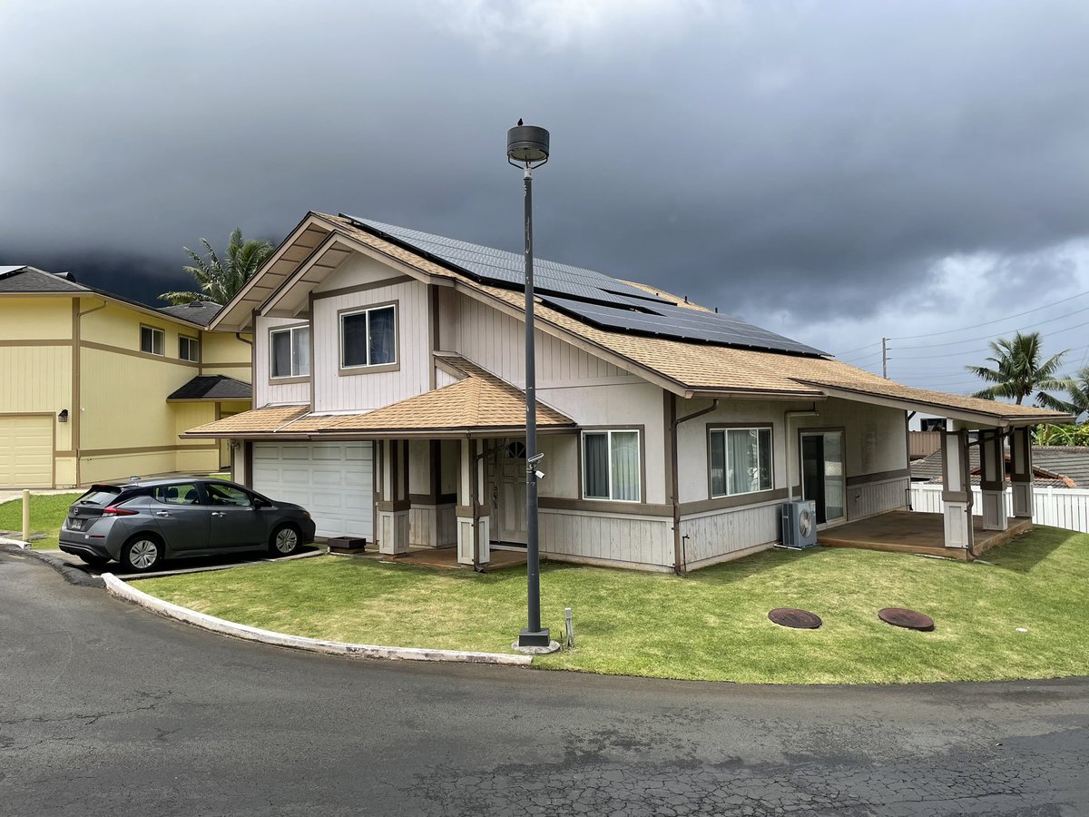 altfueled's tweet photo. Just in time for #EarthDay2023, @RevoluSun added more #solar panels and battery backup to our rooftop #PV system. Even with our @NissanElectric LEAF, this should cover all our electricity use, and provide buffering to the @HwnElectric grid too! https://t.co/RhSOC2OPeL