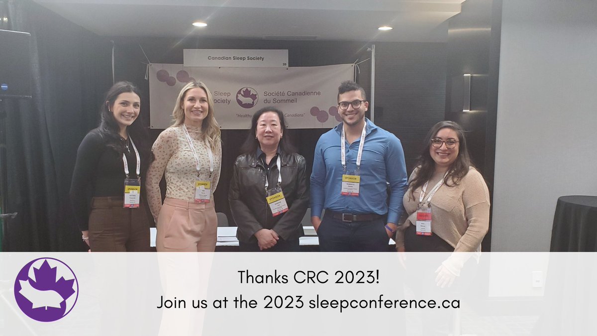 CanSleepSociety's tweet photo. It was great meeting you all at CRC 2023! We hope to see you all at the 11th Canadian Sleep Society conference April 27-29, 2023.
https://t.co/misO2NoMz2
#CSSSleep2023 #CRC2023 #Sleep https://t.co/ElIPaD6Mvm