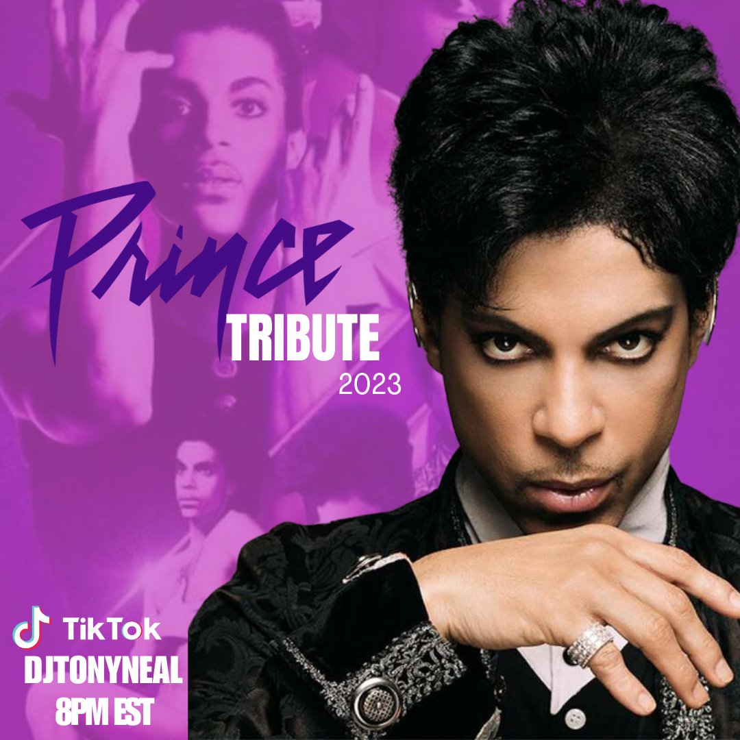 IAMTONYNEAL's tweet photo. Like we do every year, 1st time LIVE on @tiktok_us #PrinceLegacy @prince in the mix with DJ Tony Neal, 8pm est, 5pm pst @iamtonyneal https://t.co/gikcHYXlp7