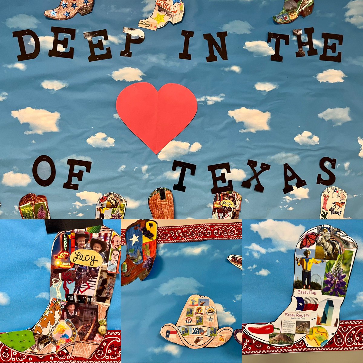 Strange1Kali's tweet photo. Look how cute these @Pearson_Ponies are for western day! Our KG students learned all about Texas and spent today celebrating some of our state’s culture! #bbq #bluebonnets #roping #landmarks #GISD #BeTheLight https://t.co/iuMCHBpg2z
