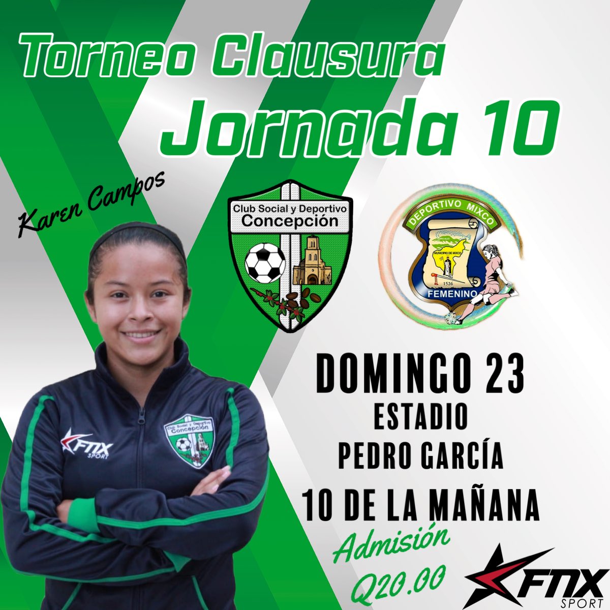 csd_concepcion's tweet photo. La jornada 🔟 se juega en territorio #AlbiVerde 
Admisión Q20.00
¡Vamos equipo! 💪🏽⚪️🟢
#DaleAlbiVerde https://t.co/U88QsM7NIY