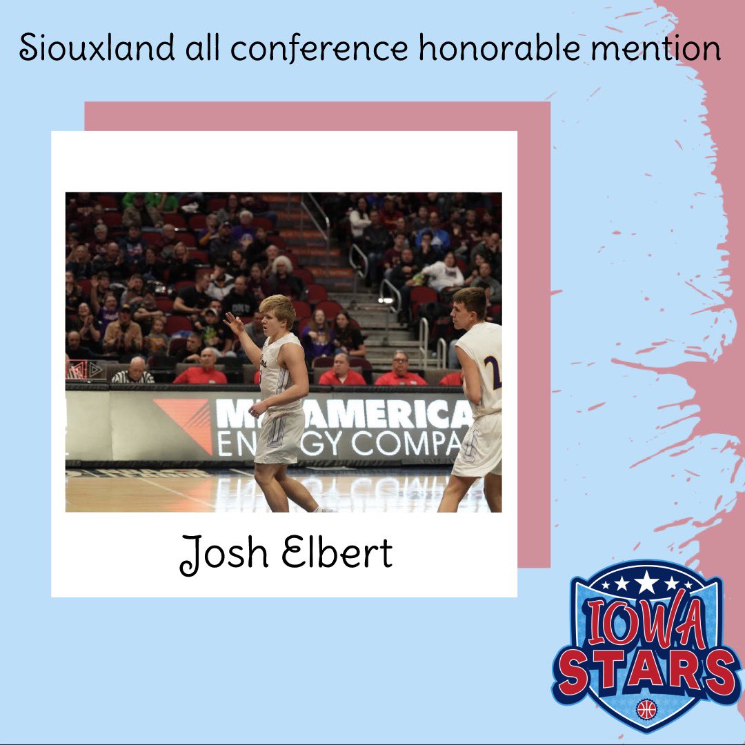 theiowastars's tweet photo. congratulations to josh elbert on being selected as a siouxland all conference honorable mention @JoshElbert3 https://t.co/ljCXWADgJS