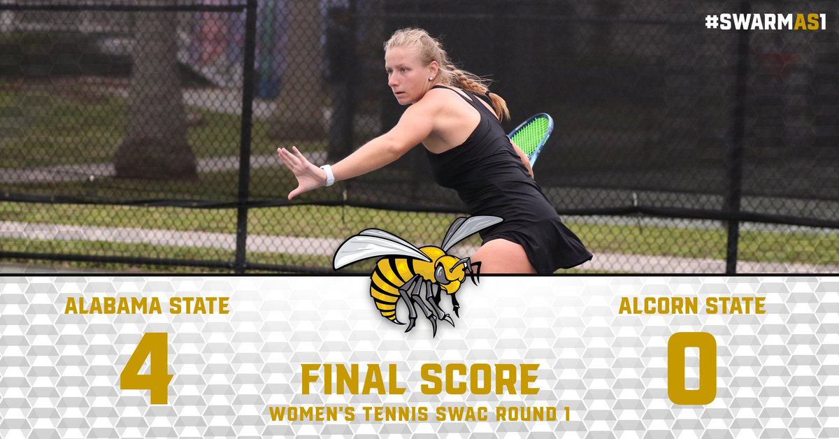 BamaStateSports's tweet photo. Round 1 win from NOLA!

Next up in the SWAC Tournament we play Jackson State 

#IAMSWAC | #SWARMAS1 | #SWACTennis https://t.co/tbw2R2a8HZ