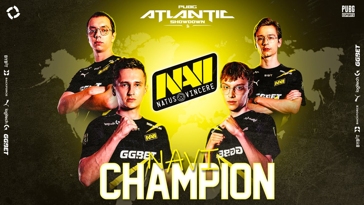 PUBGProPlays's tweet photo. PUBG Atlantic Showdown • @natusvincere CHAMPION 🏆

🥇 @ubahyo 
🥇 @xmpl8 
🥇 @MellPUBG 
🥇 Alya

📺: https://t.co/uK81eiimsV

#PUBG #PUBGEsports #PUBGAtlanticShowdown #PUBGAmericasVSEMEA #PUBGNAVI #NAVINATION https://t.co/RdFyz4VBfX
