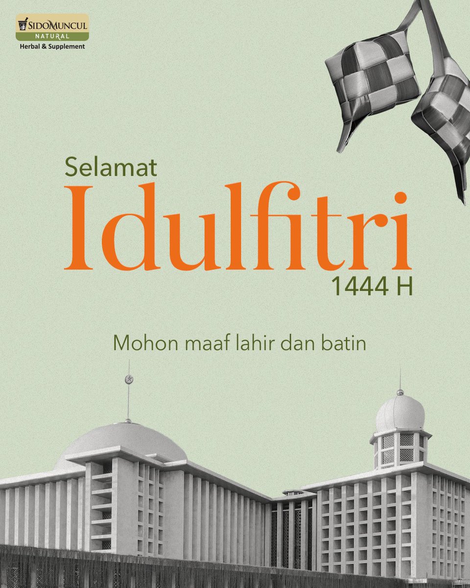 sidonatural's tweet photo. Selamat Idulfitri 1444 H bagi Sido Friends yang merayakan. Semoga kita semua menjalani hari yang suci ini dengan kebahagiaan dan kedamaian. Minal aidin wal faidzin, mohon maaf lahir dan batin.

#YourNaturalUpgrade #SidoMunculNatural #GoodHealthBetterLife https://t.co/hE2APMnSVM