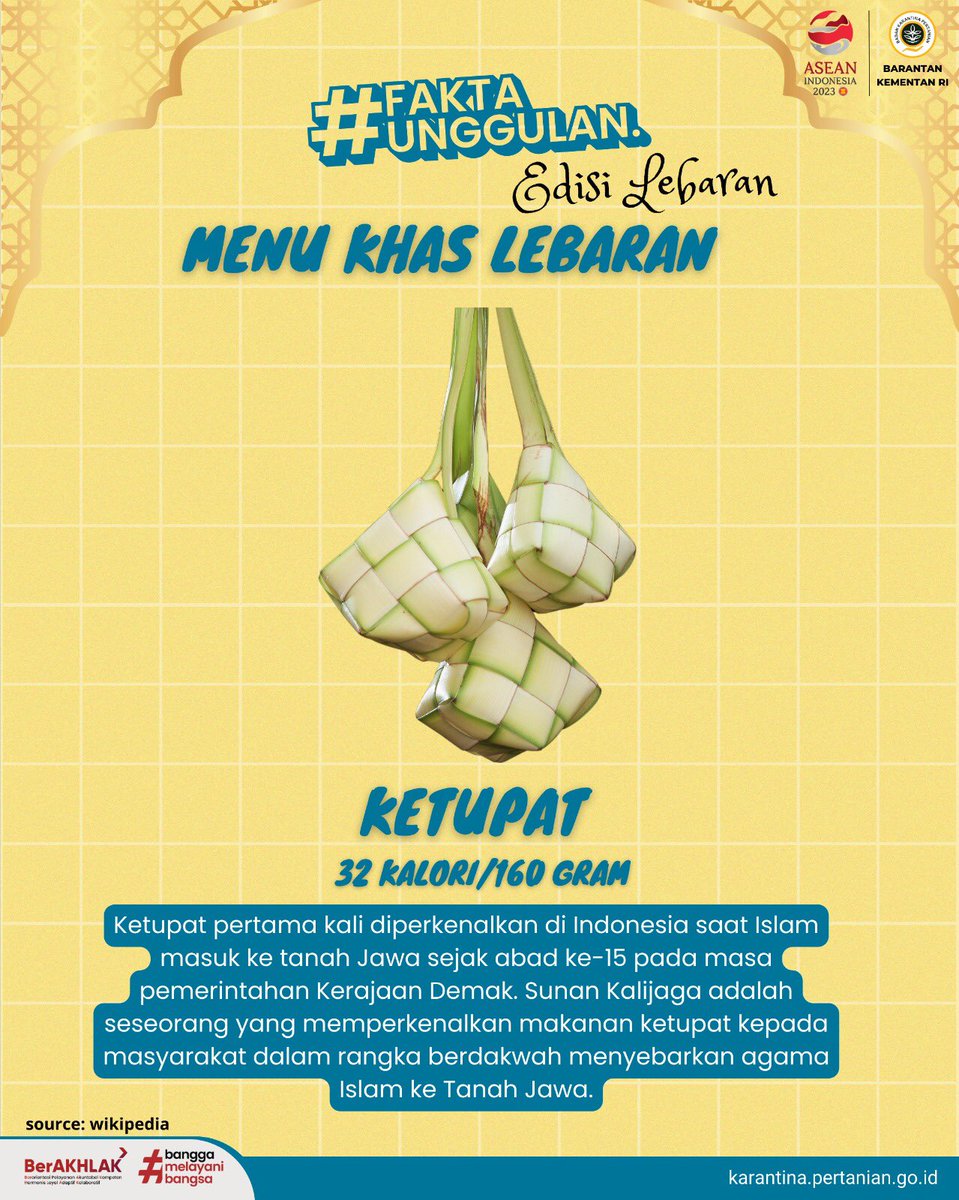 BarantinRI's tweet photo. Deretan Makanan Khas Lebaran, Nomor Lima Bikin Bergoyang!

SobatQ, saat lebaran rasanya kurang lengkap jika berkumpul bersama keluarga tanpa sajian menu lebaran. 

Klean dah makan yang mana aja nih?

#FaktaUnggulan
Karimin #Sapapagi https://t.co/y6IkANwsnK