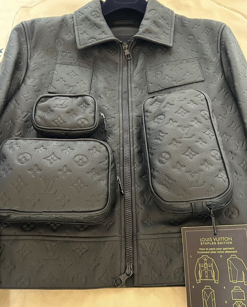 embossed utility jacket