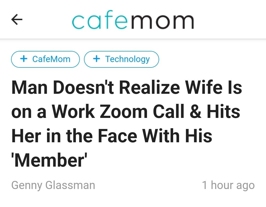 You ever dick slap your wife in the face while she's on a Zoom work call?