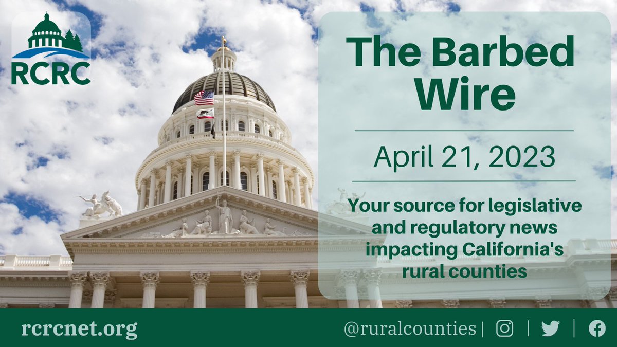 RuralCounties's tweet photo. Check out the latest edition of the #RCRCBarbedWire newsletter, now available! Your source for legislative & regulatory news impacting California's #ruralcounties Read here: https://t.co/ucbRAKrRyX https://t.co/7zsfijqpgs