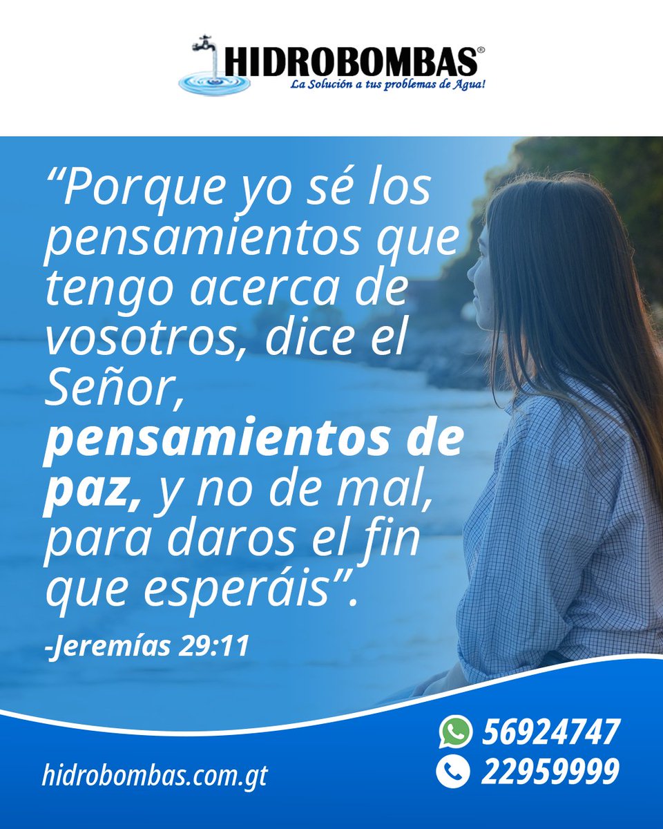 HidrobombasG's tweet photo. Hay excelentes planes para tu vida.

Gracias por dejarnos ser parte de tus sueños y proyectos de distribución de agua
¡Comunícate con nosotros hoy mismo!
Llámanos al ☎️22959999 o puedes escribirnos por 📲 WhatsApp:
#bombasdeagua #pozosmecánicos #Versículo https://t.co/Y9llAE3cnW