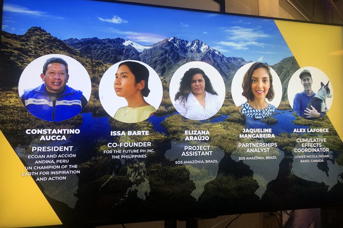 Representing communities of Amazonia, Andes mountains, Canada, youth of Philippines ⁦⁦<a href="/onetreeplanted/">One Tree Planted</a>⁩ panel on indigenous communities in forest &amp; land rejuvenation ⁦<a href="/karinamay_reyes/">KM Reyes</a>⁩